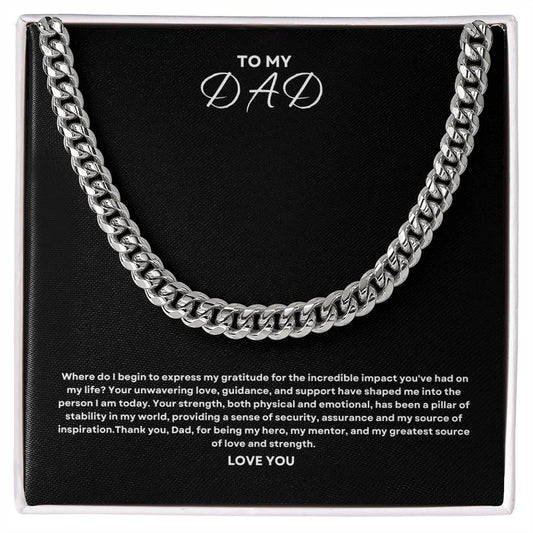 To My Dad |Cuban Link Chain