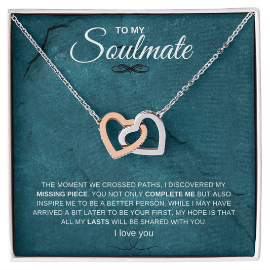 To My Soulmate | Interlocking Hearts Necklace