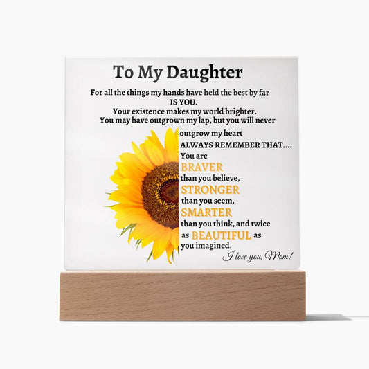 Acrylic Square Plaque | Acrylic Lamp| Daughter Gift