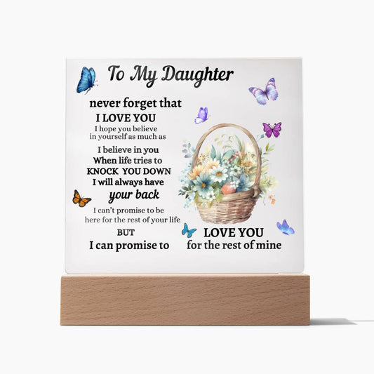 To My Daughter | Acrylic Square Plaque | Acrylic Lamp