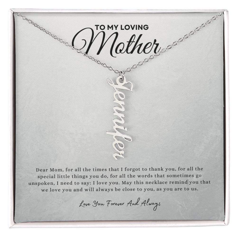 Gift for mom | Multi Vertical Name Necklace