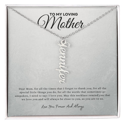 Gift for mom | Multi Vertical Name Necklace