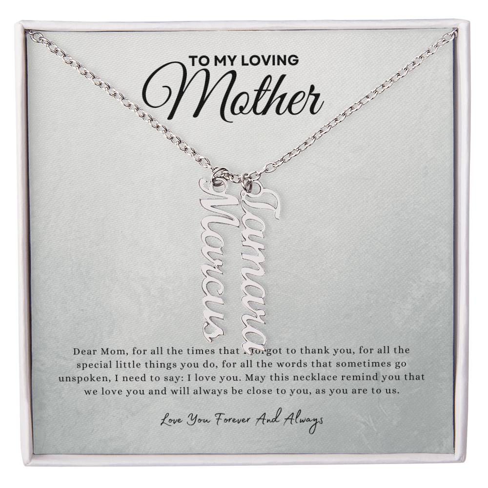 Gift for mom | Multi Vertical Name Necklace