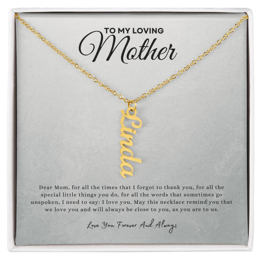 Gift for mom | Multi Vertical Name Necklace