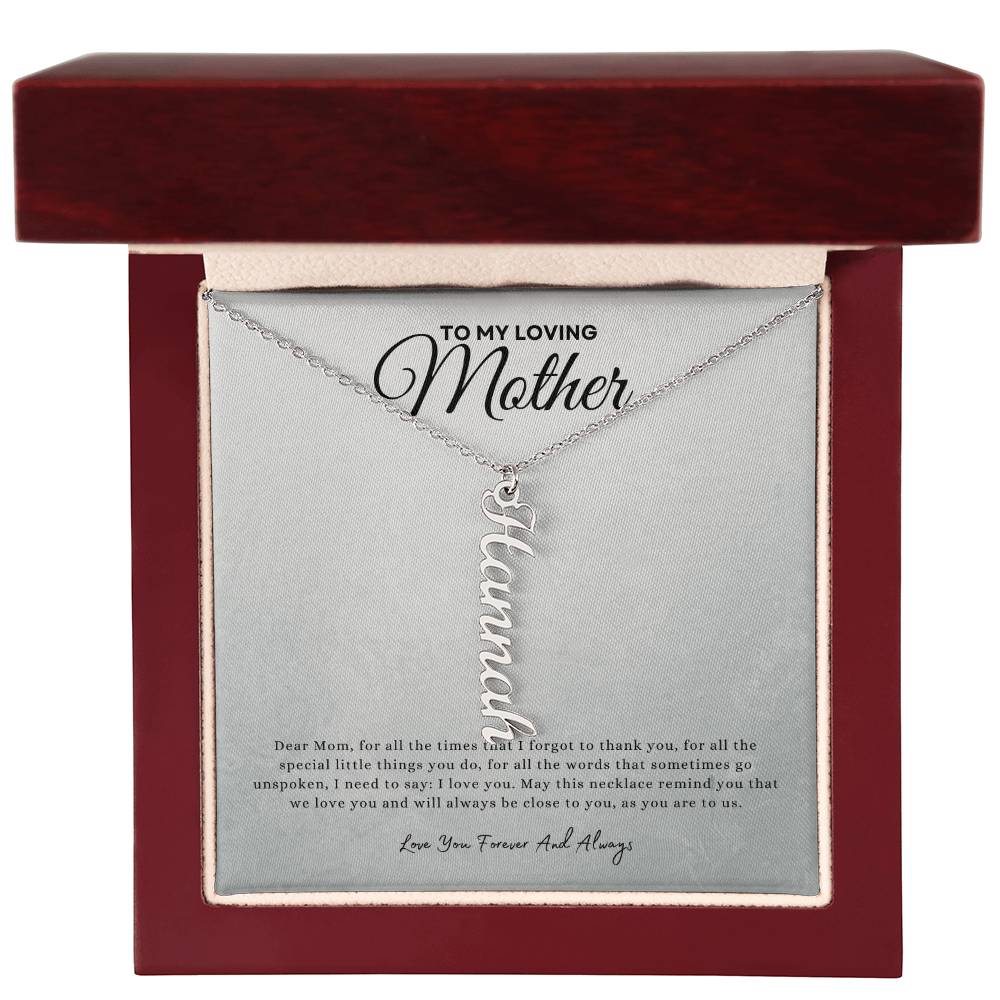Gift for mom | Multi Vertical Name Necklace