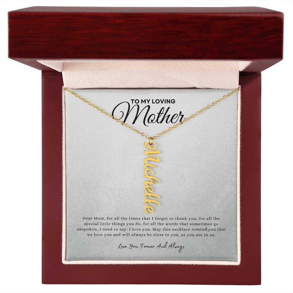 Gift for mom | Multi Vertical Name Necklace